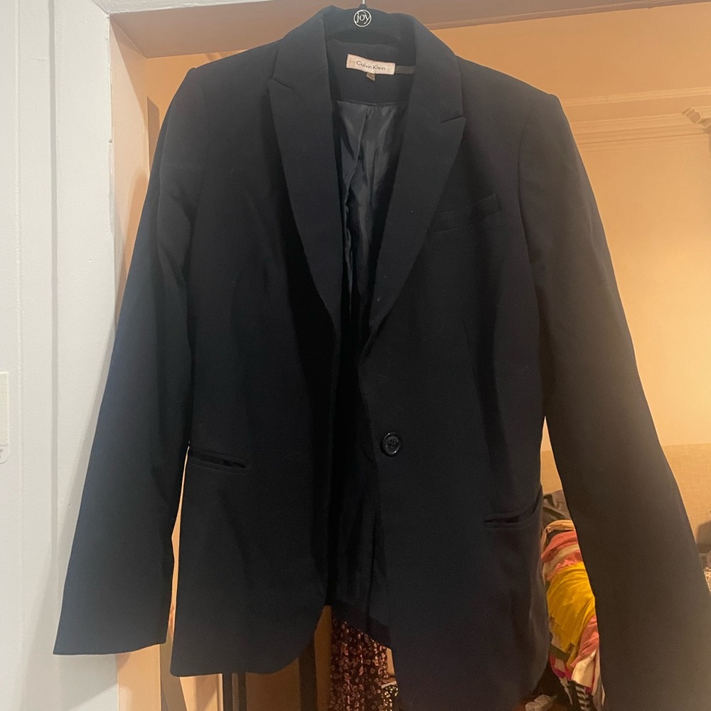 Navy Calvin Klein 8P Petite Blazer